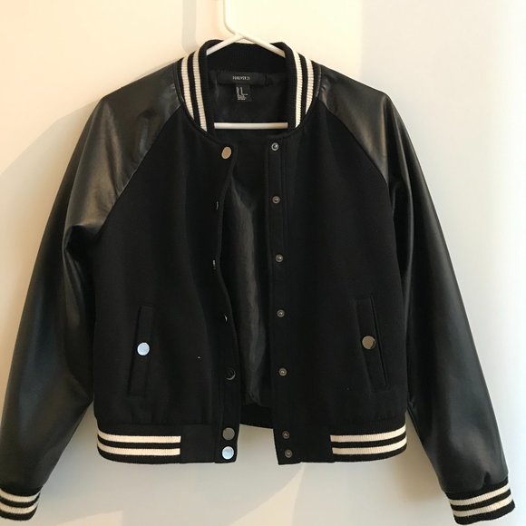 H&M Leather Baseball Jacket - Picture 1 of 2
